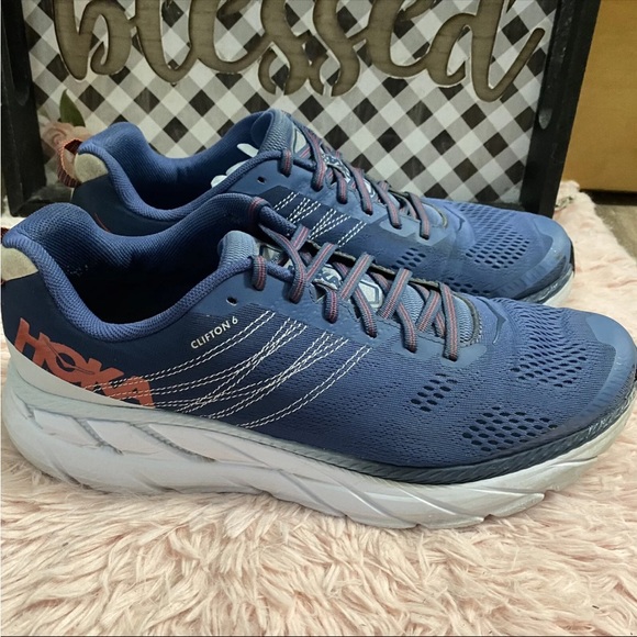 Hoka One One Clifton 6 Running Shoes Mens Sz 12 Blue Sneakers - Picture 4 of 7